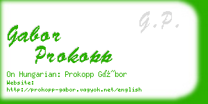 gabor prokopp business card